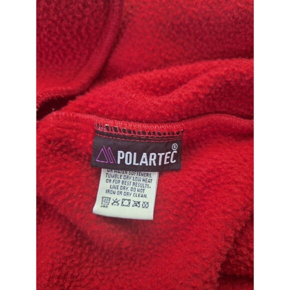 Vtg Eddie Bauer Polartec Fleece Long Robe Women's M Red Belted Cozy Loungewear - Picture 8 of 8